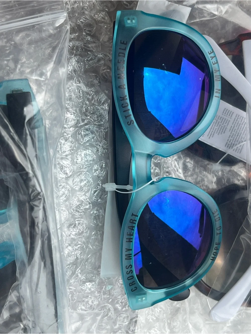 CROSS MY HEART HOPE TO DIE STICK A NEEDLE Mirrored Sunglasses Fraudster Bundle